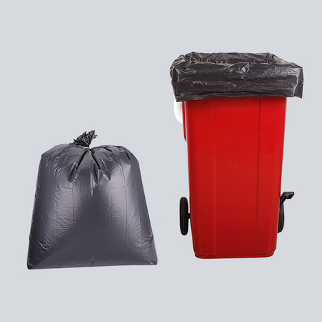 20mic Black Trash Bag with Red String - China Drawstring Trash Bag